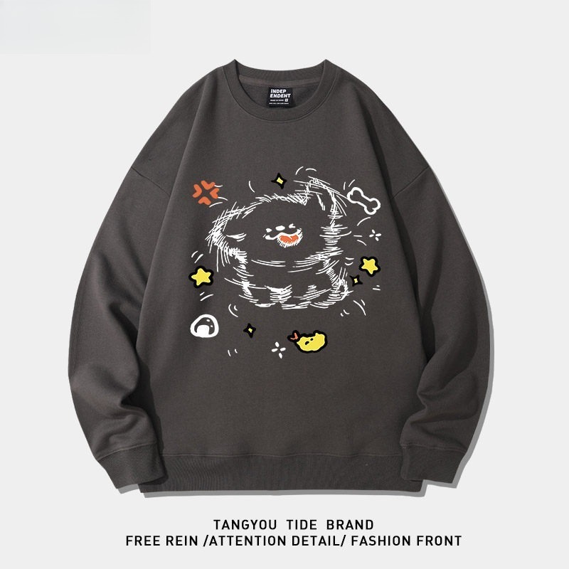 線條小狗 聯名衛衣2026秋冬新款親子情侶裝 圓領長袖/連帽衛衣