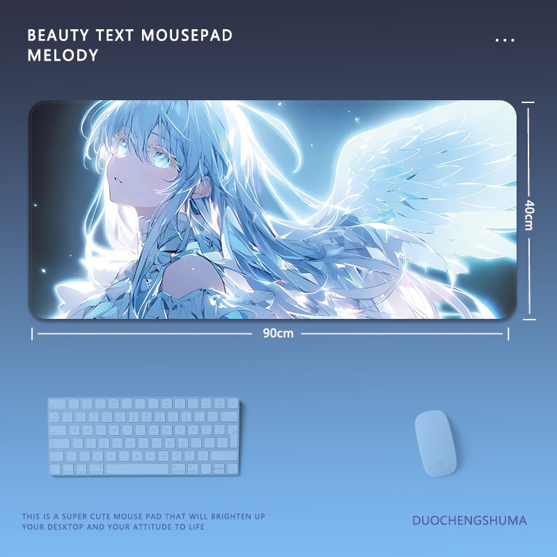 炫彩流光美女電競超大遊戲加厚防滑鼠標墊