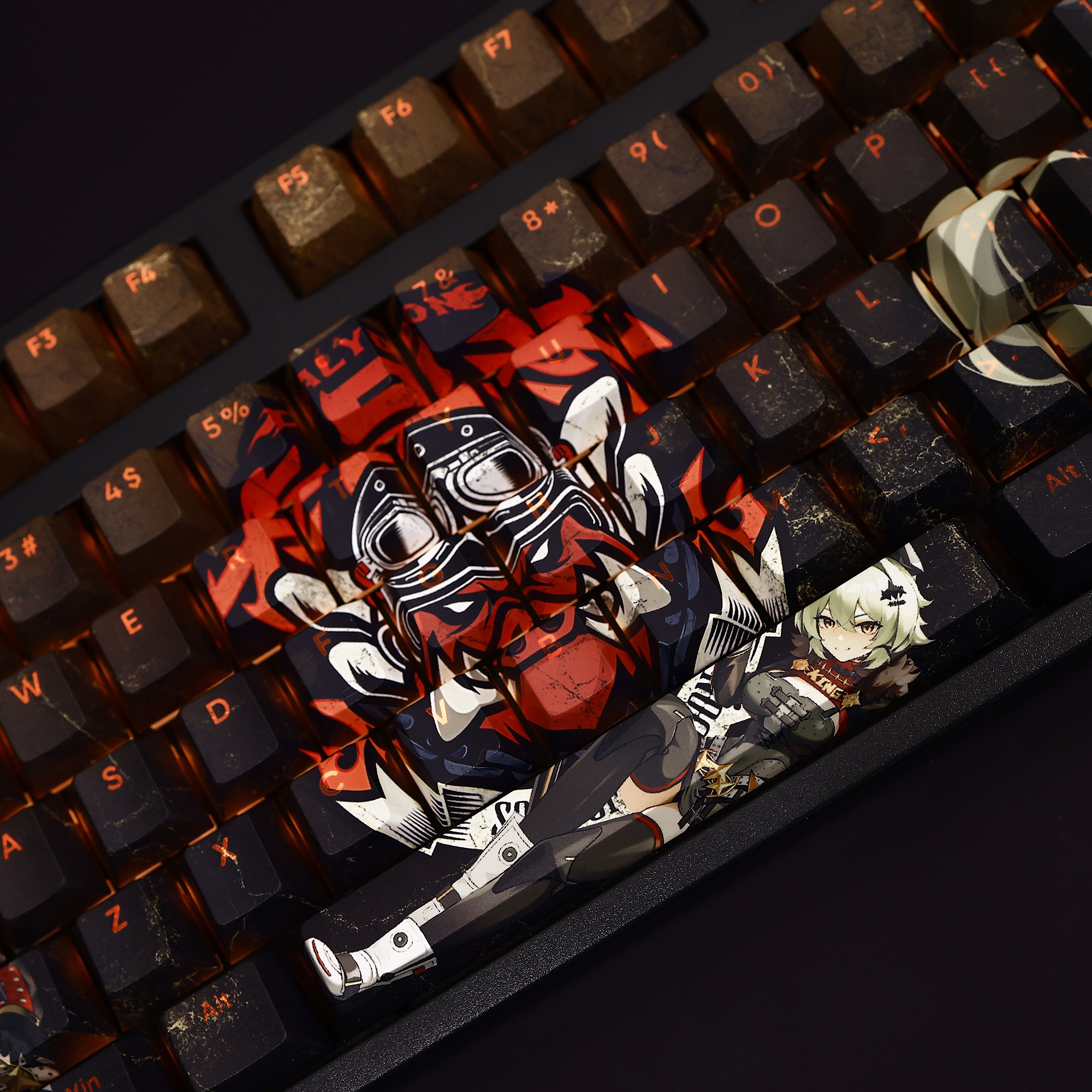 絕區零凱撒金透光RGB108鍵標準配列衛星軸鍵帽