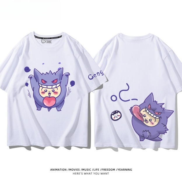 Chiikawa X 寶可夢 2026親子情侶男女同款 印花短袖T恤