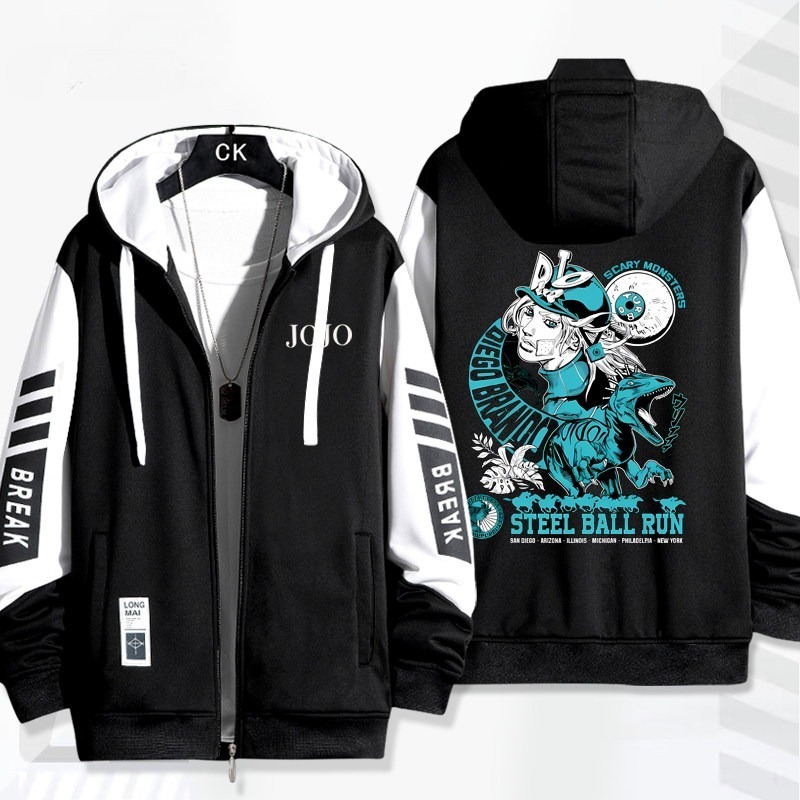 JoJo的奇妙冒險 飆馬野郎 手繪連帽衫 春秋舒適外套