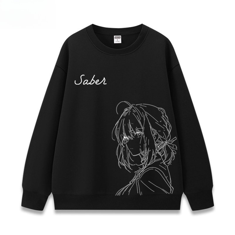 FGO呆毛fate吾王Saber 聯名親子情侶裝 圓領長袖
