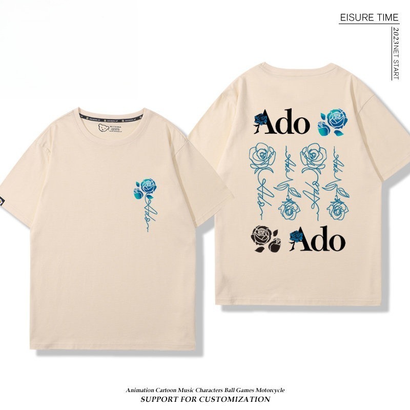Ado歌手 2026親子情侶男女同款 印花短袖T恤