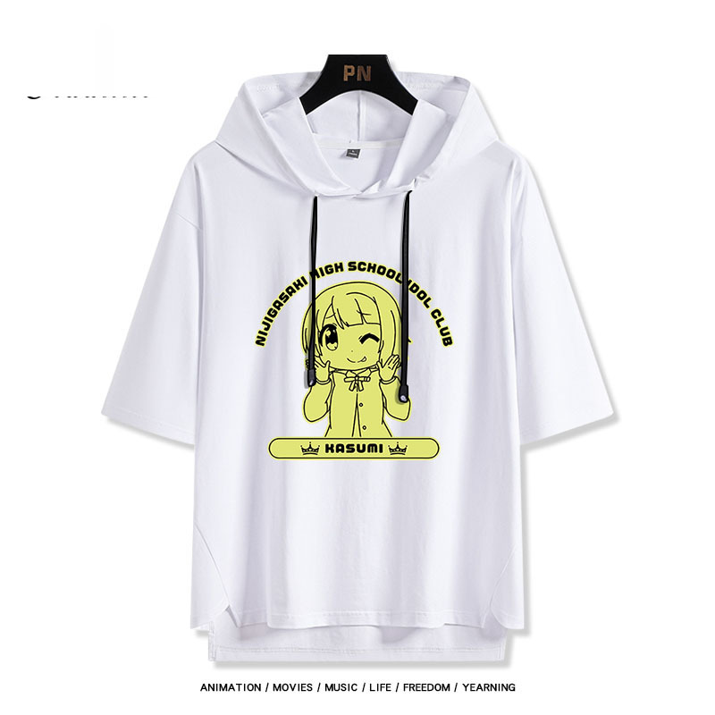 LoveLive 虹咲 虹四格動畫  連帽短袖T恤-GOODTOYSTUDIO