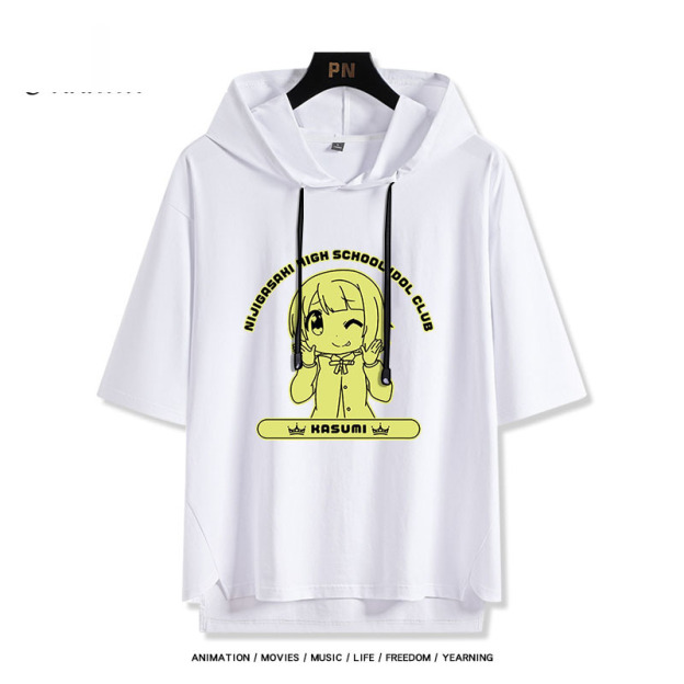 LoveLive 虹咲 虹四格動畫  連帽短袖T恤-GOODTOYSTUDIO