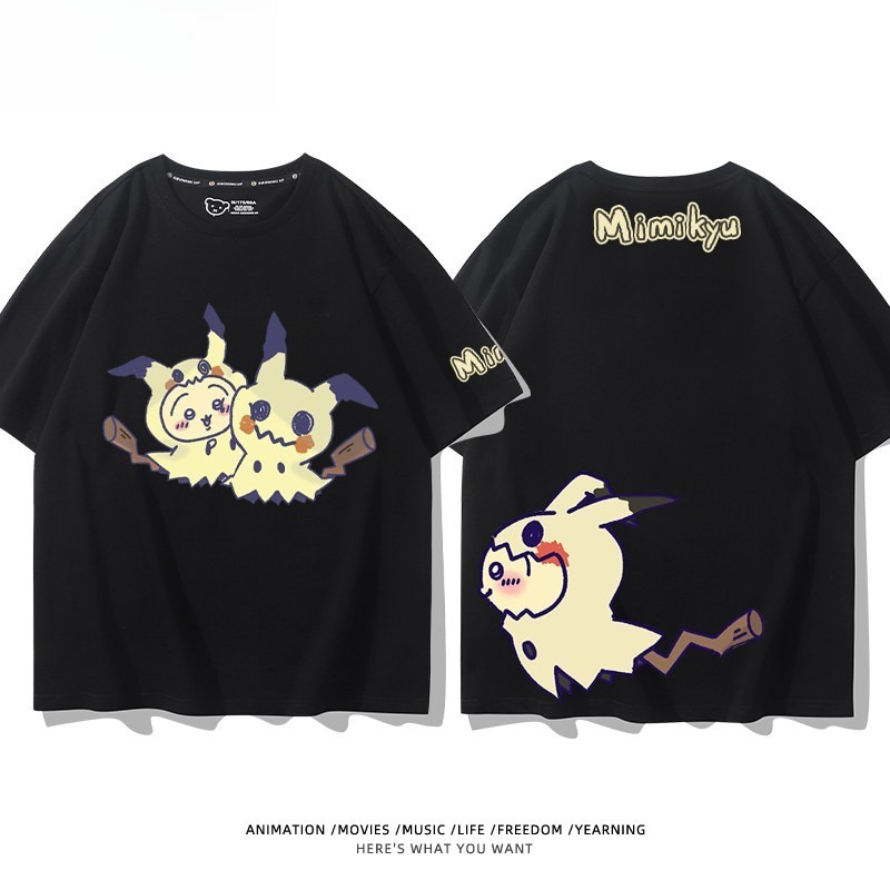 Chiikawa X 寶可夢 2026親子情侶男女同款 印花短袖T恤