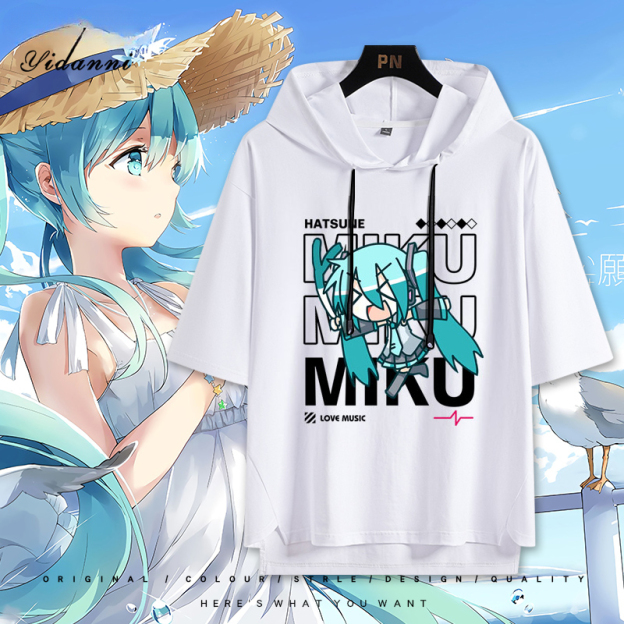 初音未來 連帽短袖T恤-GOODTOYSTUDIO