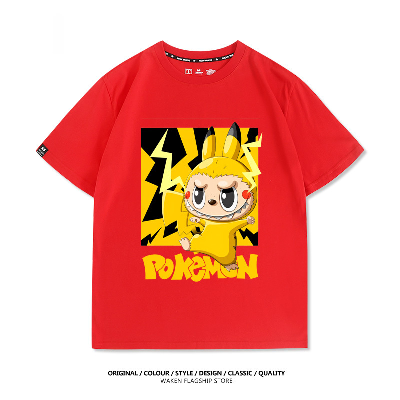 LabubuX皮卡丘 印花T恤-GOODTOYSTUDIO