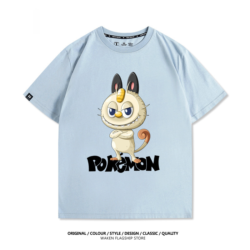 LabubuX寶可夢 印花T恤