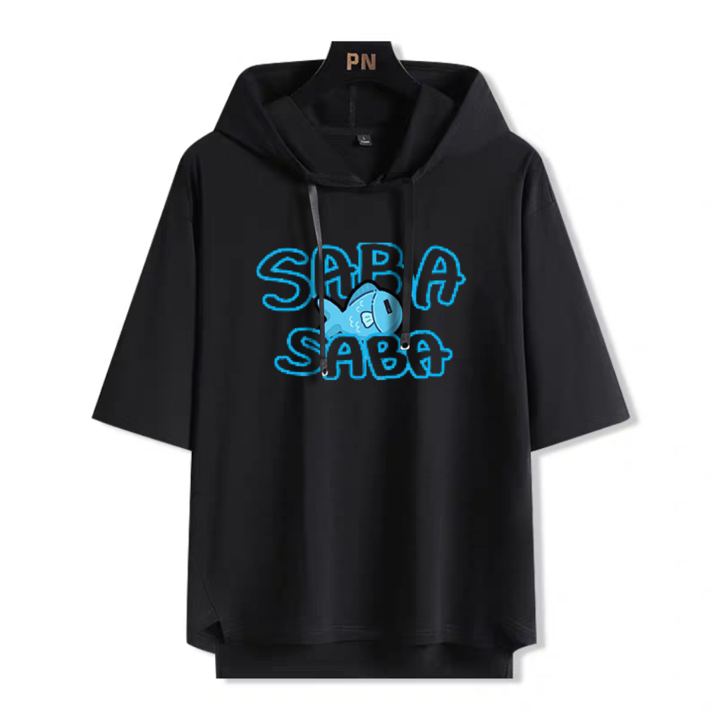 Hololive 虚拟主播Sameko Saba鲨鱼子 連帽短袖T恤