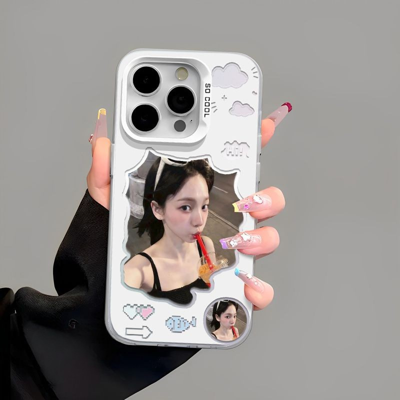 Aespa Karina 彩銀漸變手機殼