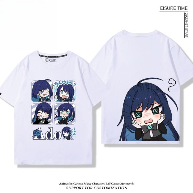 Ado歌手 2026親子情侶男女同款 印花短袖T恤