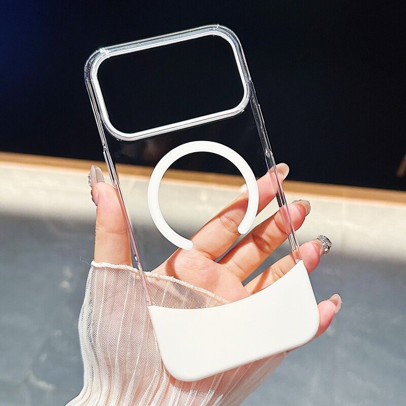 IPhone系列 高級感轻薄拼接透明Magsafe磁吸防摔手機殼