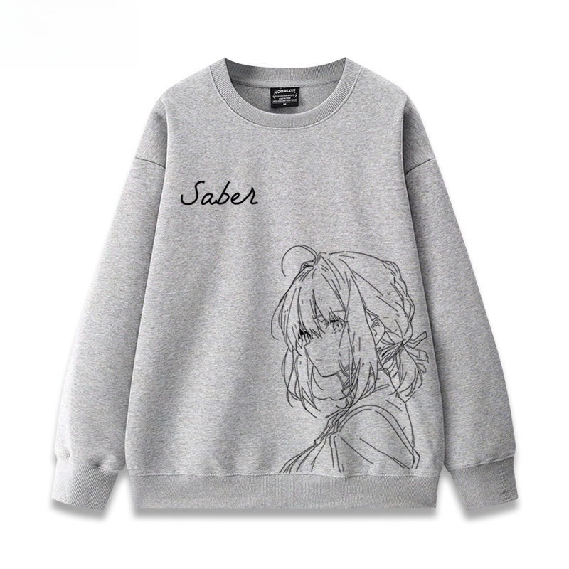 FGO呆毛fate吾王Saber 聯名親子情侶裝 圓領長袖