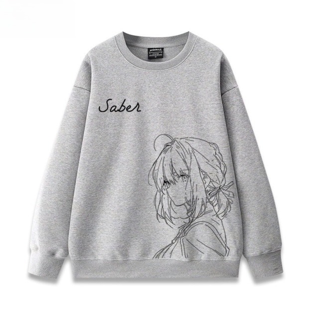 FGO呆毛fate吾王Saber 聯名親子情侶裝 圓領長袖