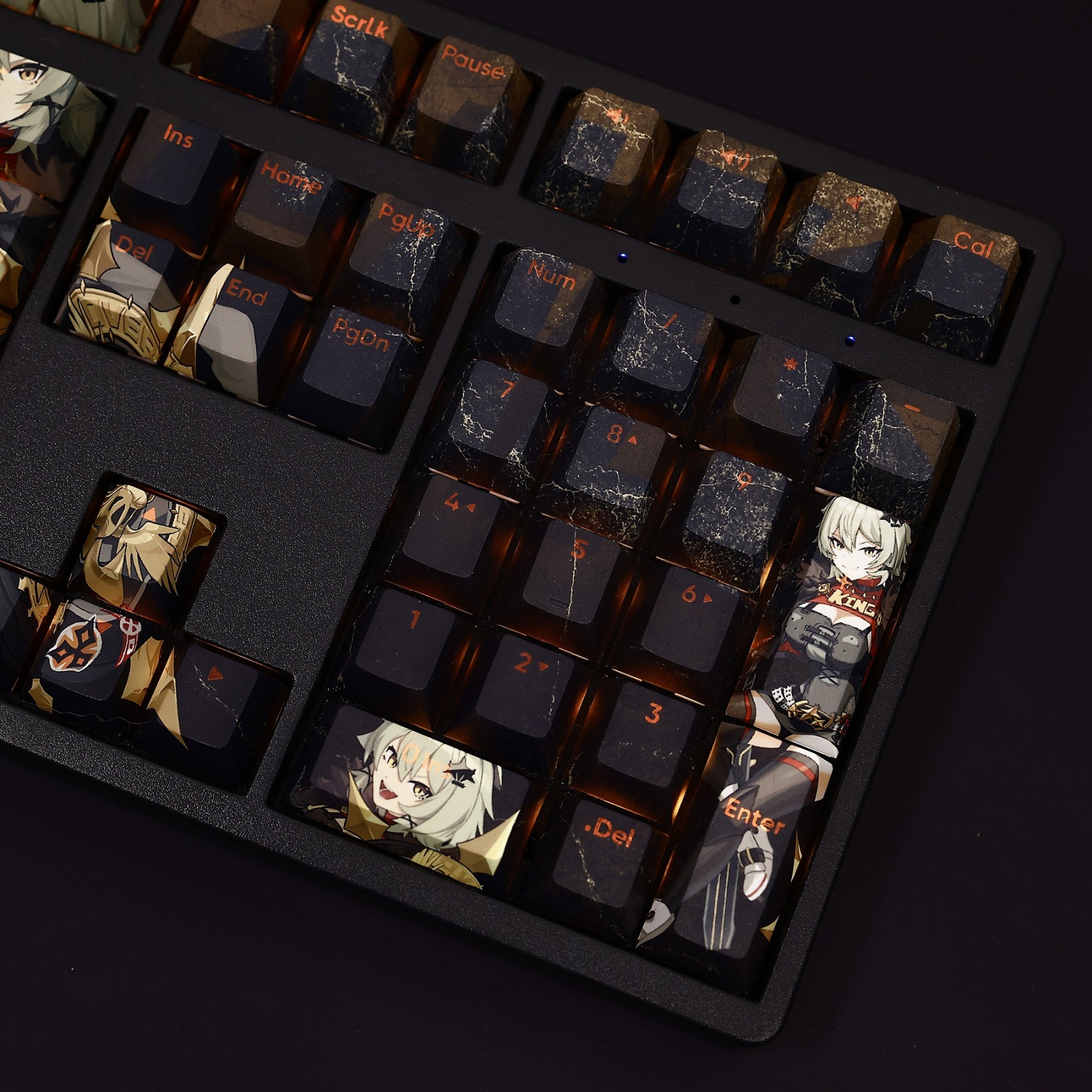 絕區零凱撒金透光RGB108鍵標準配列衛星軸鍵帽