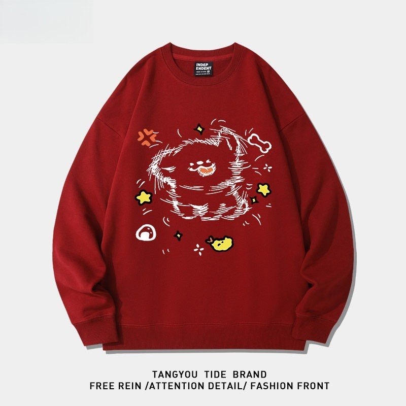 線條小狗 聯名衛衣2026秋冬新款親子情侶裝 圓領長袖/連帽衛衣