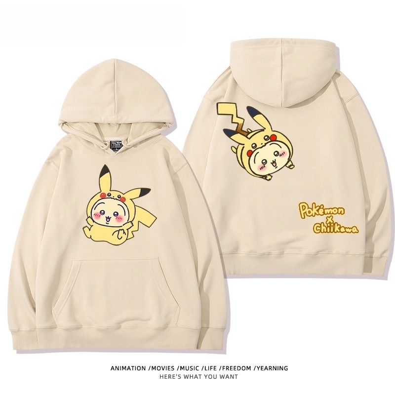 chiikawa X 寶可夢系列 聯名衛衣2025秋冬新款 親子情侶裝連帽衛衣
