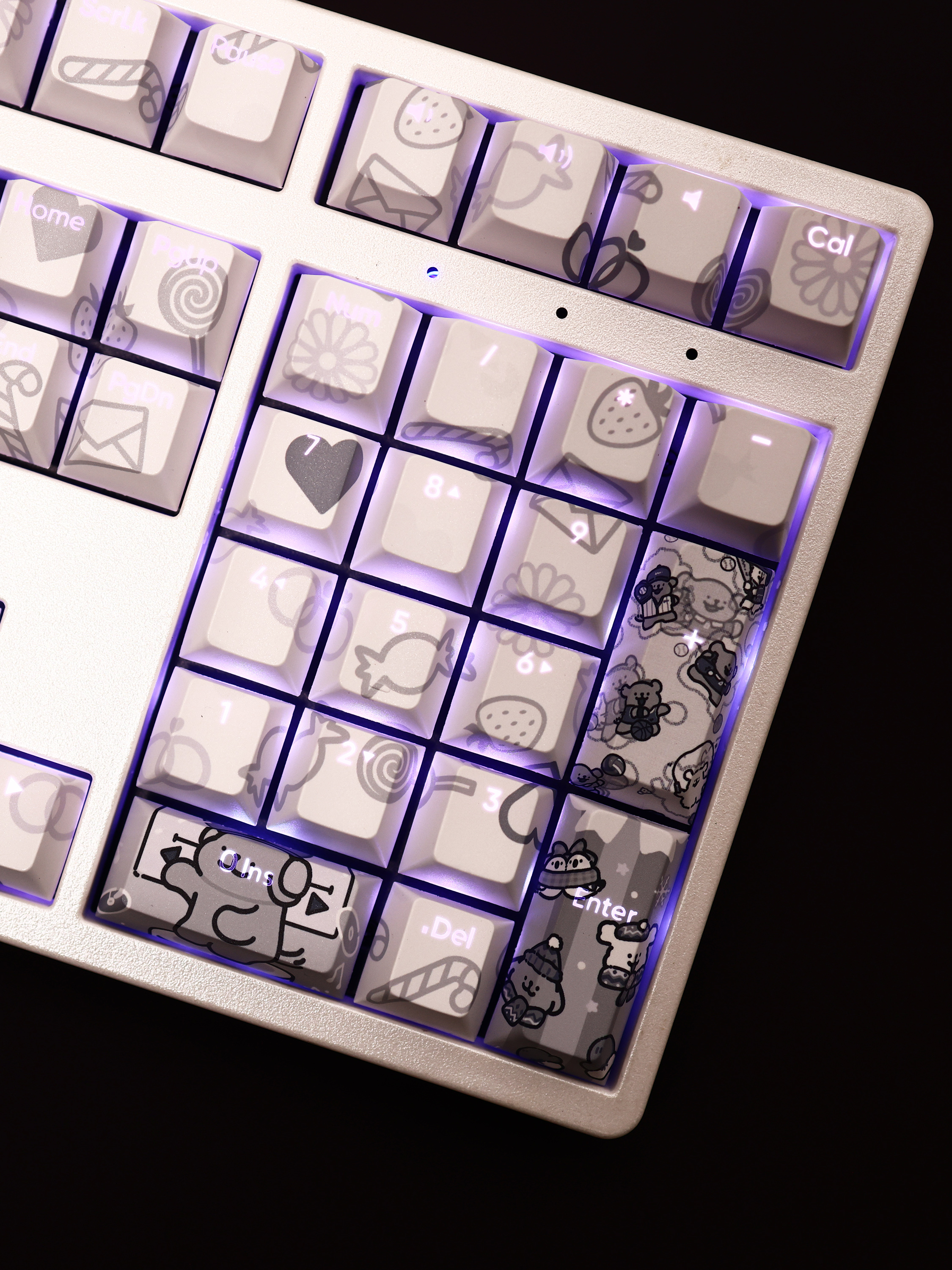 線條小狗透光RGB108鍵標準配列衛星軸鍵帽