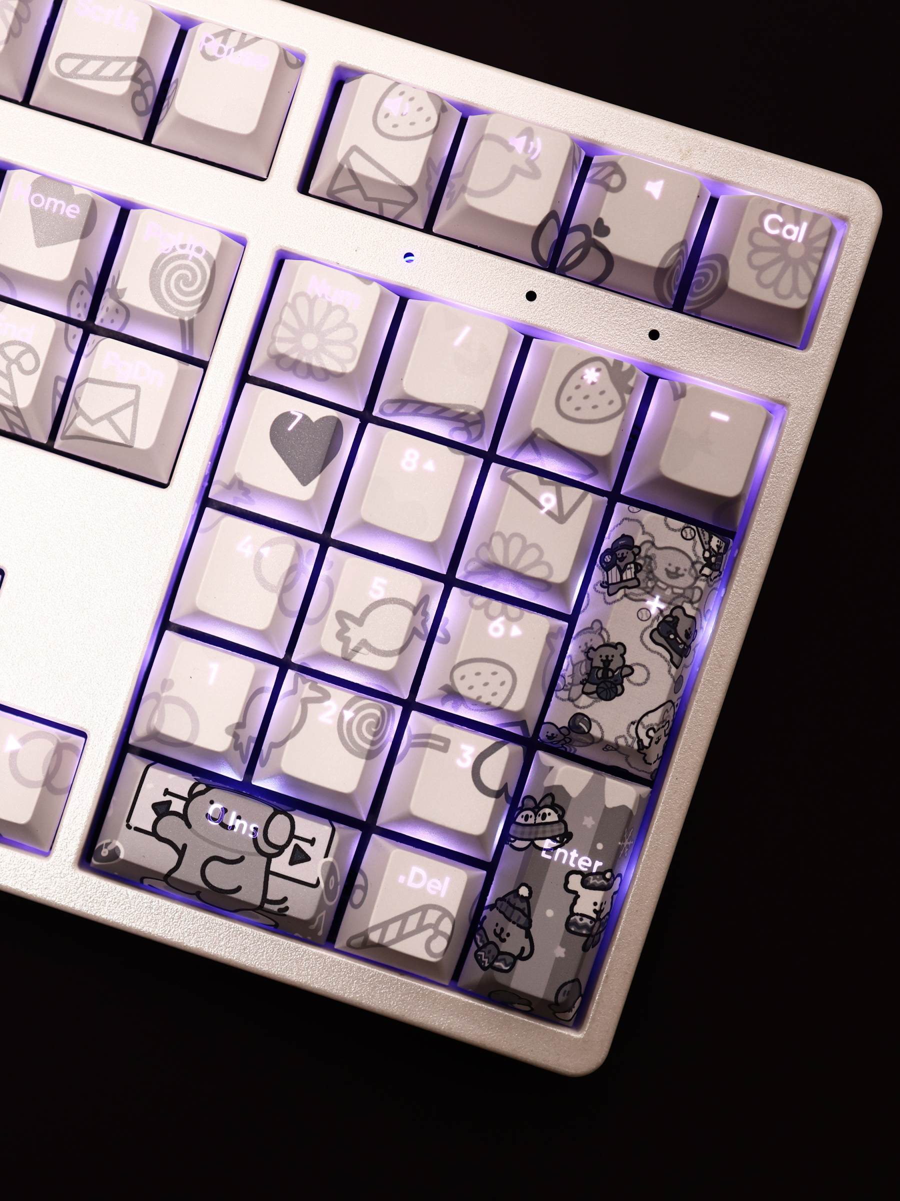 線條小狗透光RGB108鍵標準配列衛星軸鍵帽