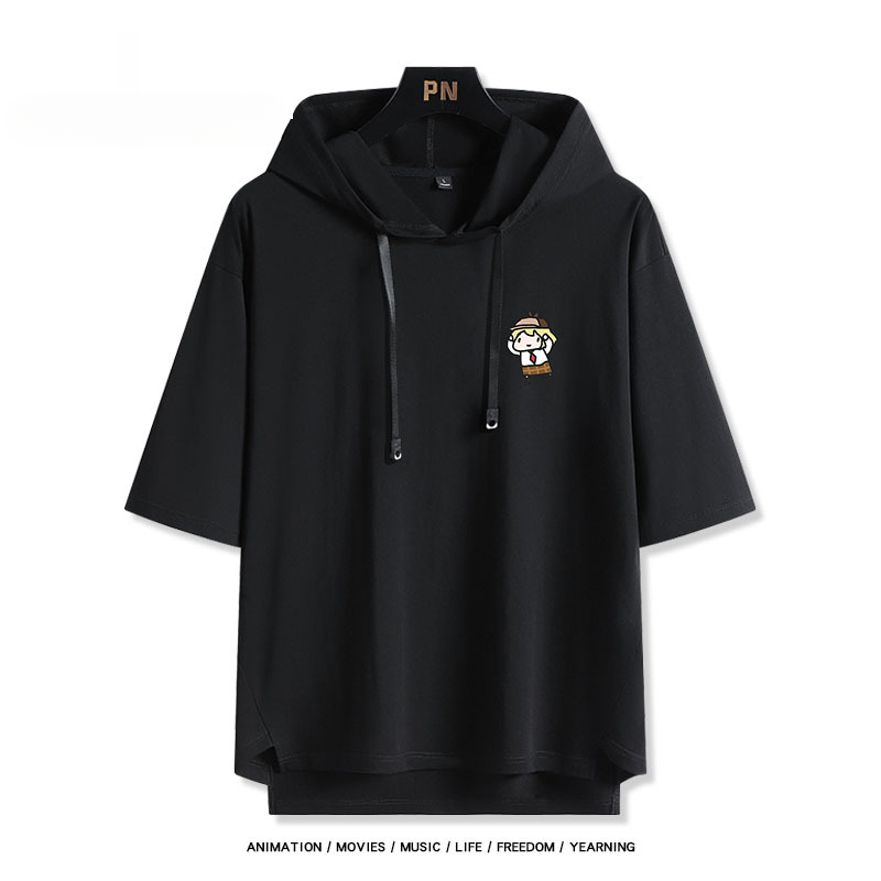 Vtuber HOLOLIVE 連帽短袖T恤 華生·艾米莉亞 ワトソン・アメリア Watson Amelia-GOODTOYSTUDIO