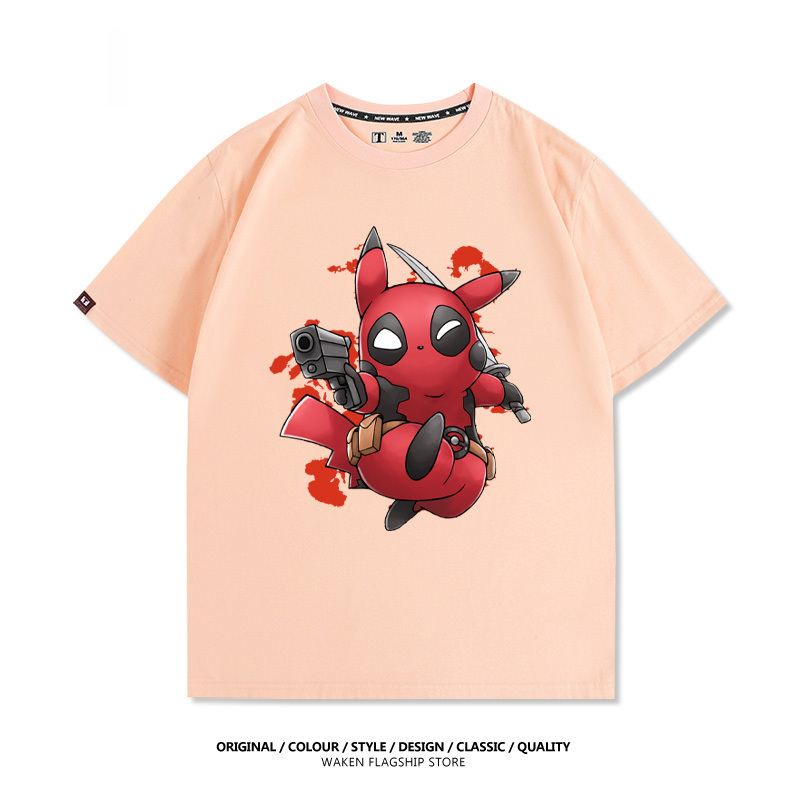 皮卡丘死侍X寶可夢 印花T恤-GOODTOYSTUDIO