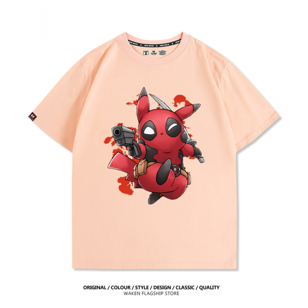 皮卡丘死侍X寶可夢 印花T恤-GOODTOYSTUDIO