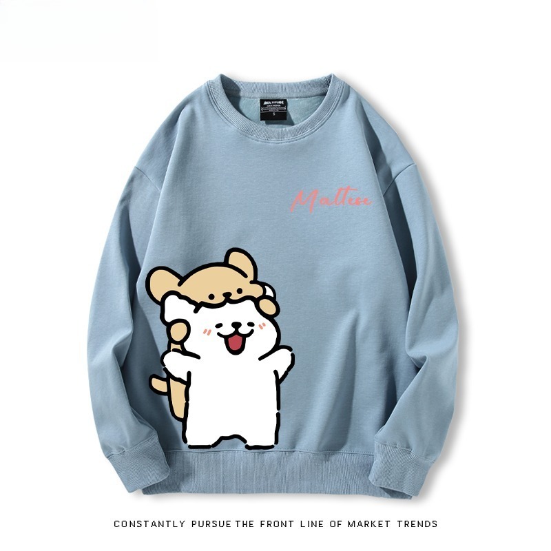 線條小狗 聯名親子情侶裝 圓領長袖