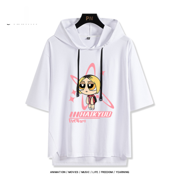 排球少年x飛天小女警 連帽短袖T恤-GOODTOYSTUDIO