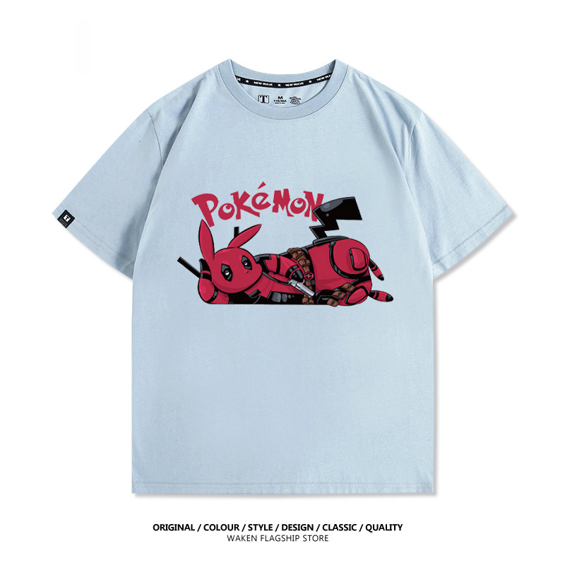 皮卡丘死侍X寶可夢 印花T恤-GOODTOYSTUDIO