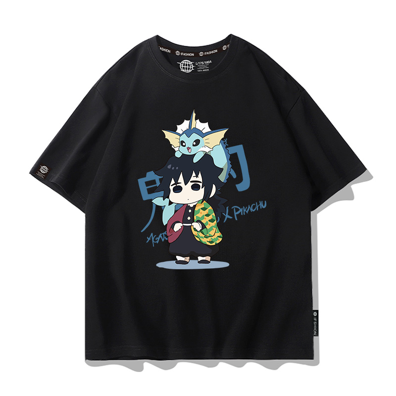 鬼滅之刃x精靈寶可夢 2025情侶男親子女同款 印花短袖T恤