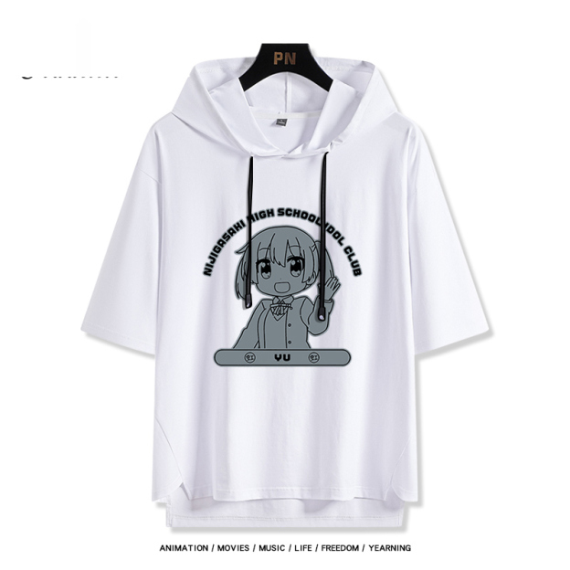 LoveLive 虹咲 虹四格動畫  連帽短袖T恤-GOODTOYSTUDIO