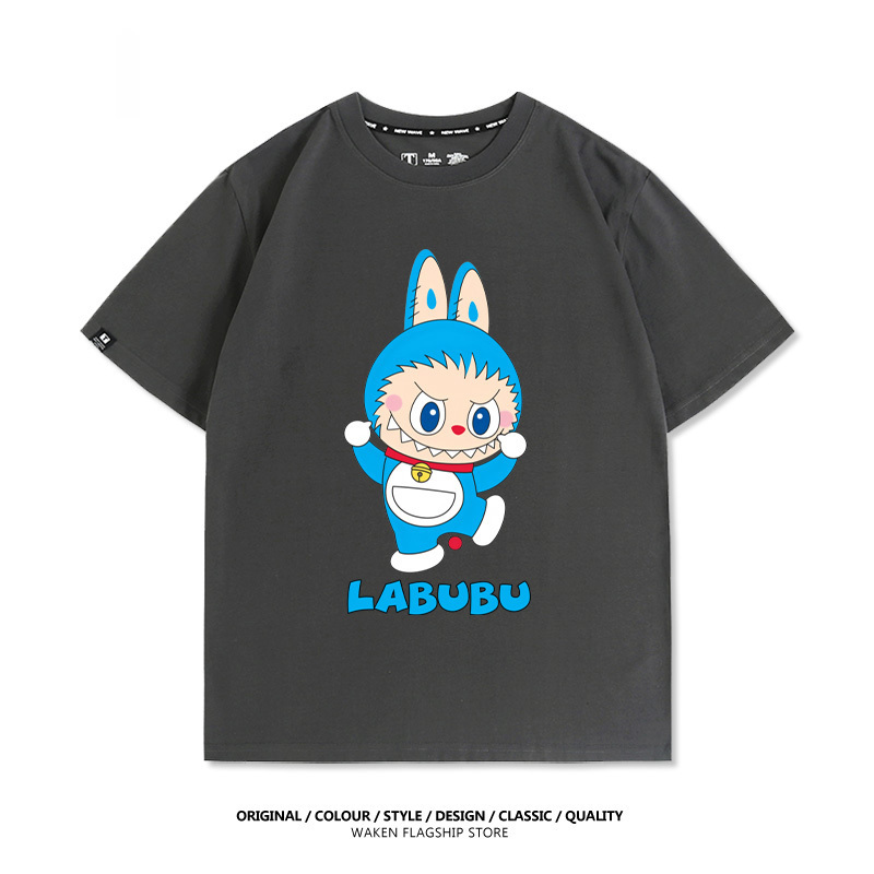 LabubuX哆啦A夢 印花T恤-GOODTOYSTUDIO