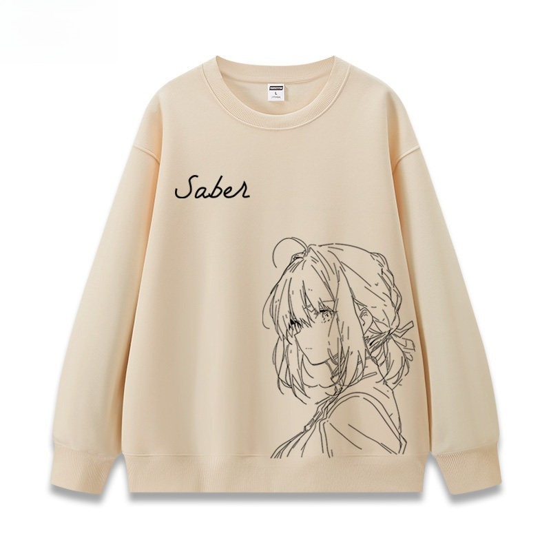 FGO呆毛fate吾王Saber 聯名親子情侶裝 圓領長袖
