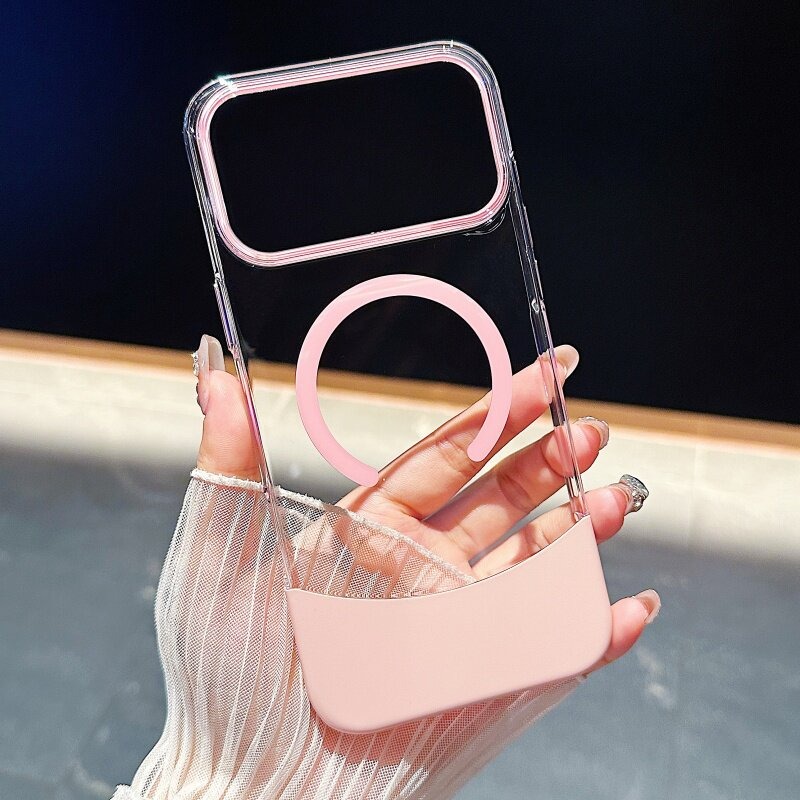 IPhone系列 高級感轻薄拼接透明Magsafe磁吸防摔手機殼
