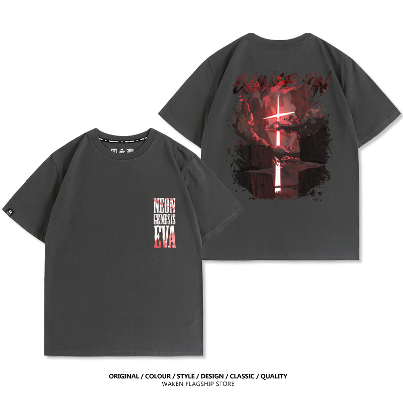EVA復古十字架 印花T恤-GOODTOYSTUDIO
