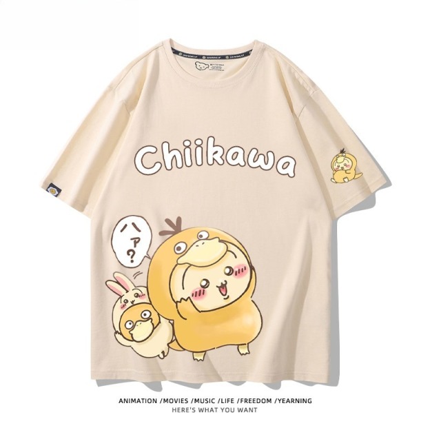 Chiikawa X 寶可夢 2026親子情侶男女同款 印花短袖T恤