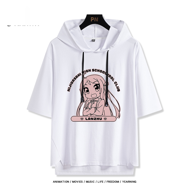 LoveLive 虹咲 虹四格動畫  連帽短袖T恤-GOODTOYSTUDIO