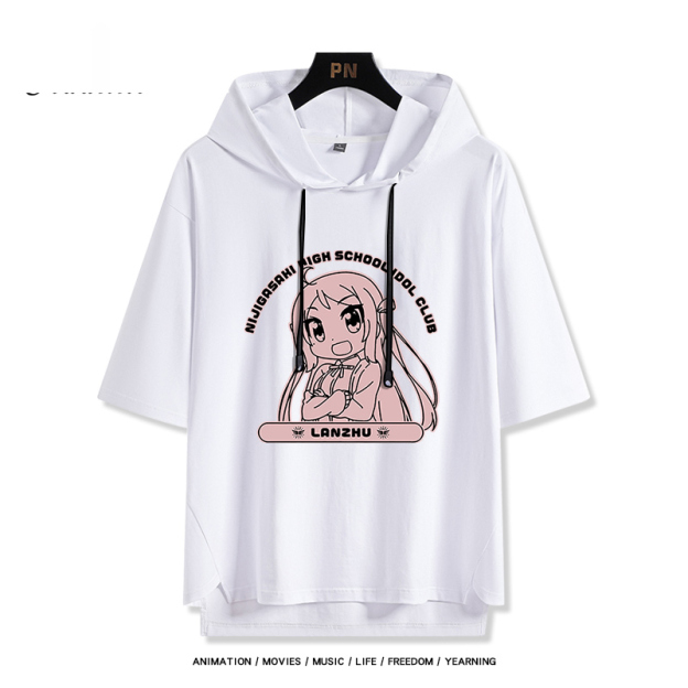 LoveLive 虹咲 虹四格動畫  連帽短袖T恤-GOODTOYSTUDIO