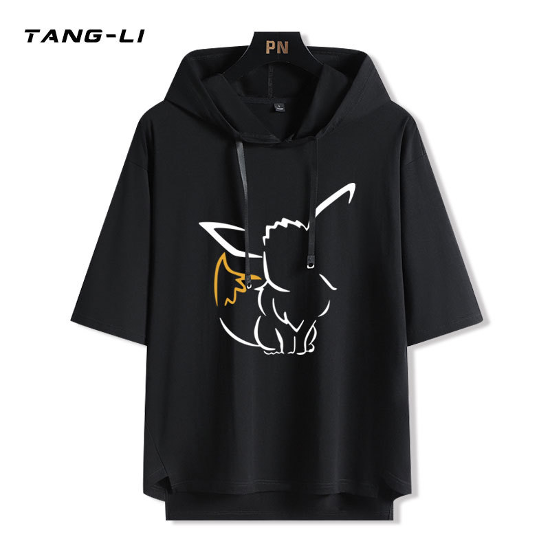 皮卡丘 連帽短袖T恤-GOODTOYSTUDIO