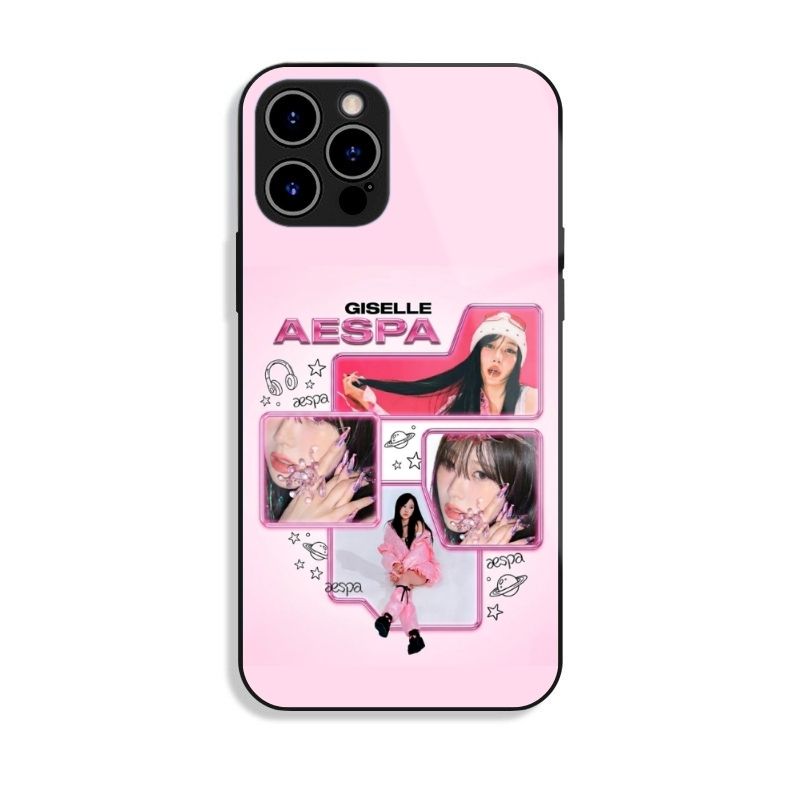 Aespa 高清鋼化玻璃手機殼