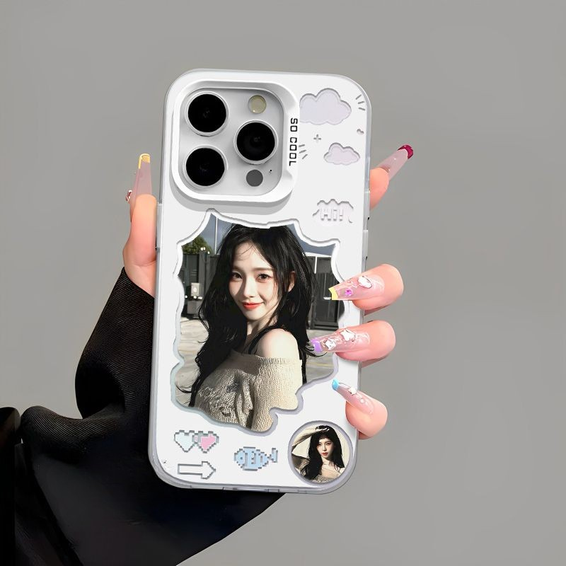 Aespa Karina 彩銀漸變手機殼