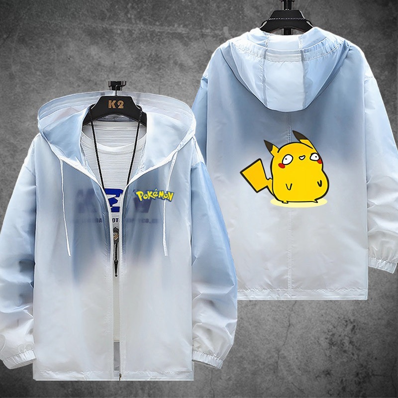 寶可夢Q版搞怪 輕薄透氣漸變防曬衣外套