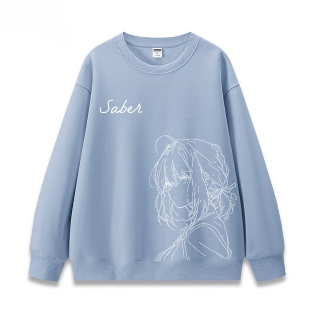 FGO呆毛fate吾王Saber 聯名親子情侶裝 圓領長袖