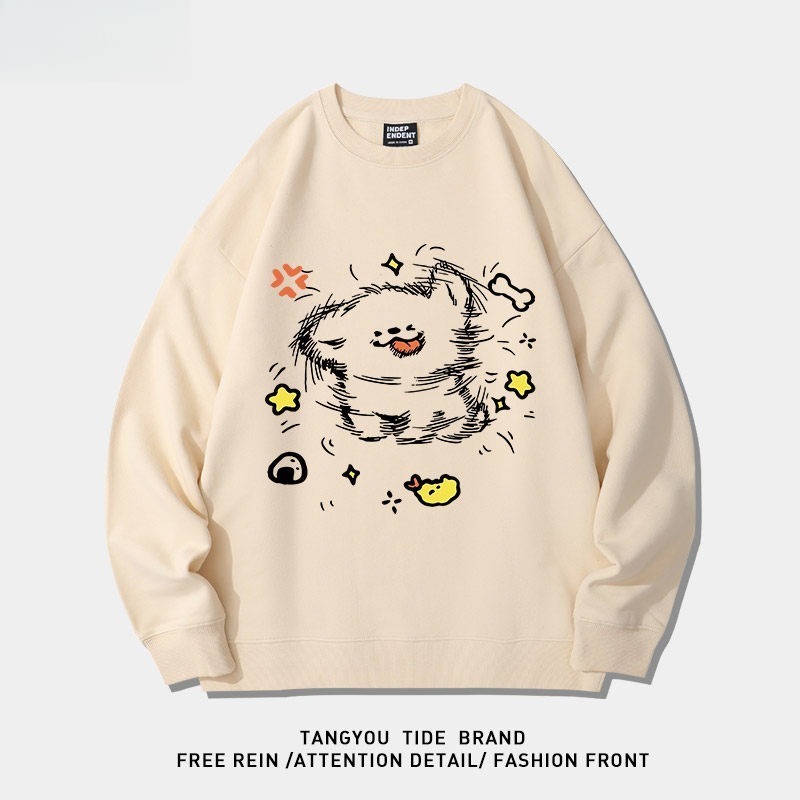 線條小狗 聯名衛衣2026秋冬新款親子情侶裝 圓領長袖/連帽衛衣