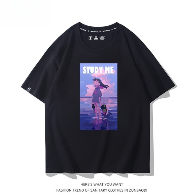 永遠是深夜有多好 2026親子情侶男女同款 印花短袖T恤