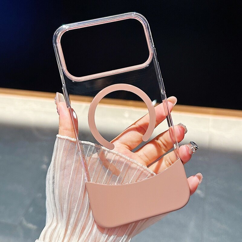 IPhone系列 高級感轻薄拼接透明Magsafe磁吸防摔手機殼