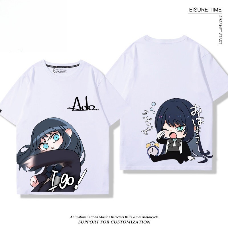 Ado歌手 2026親子情侶男女同款 印花短袖T恤