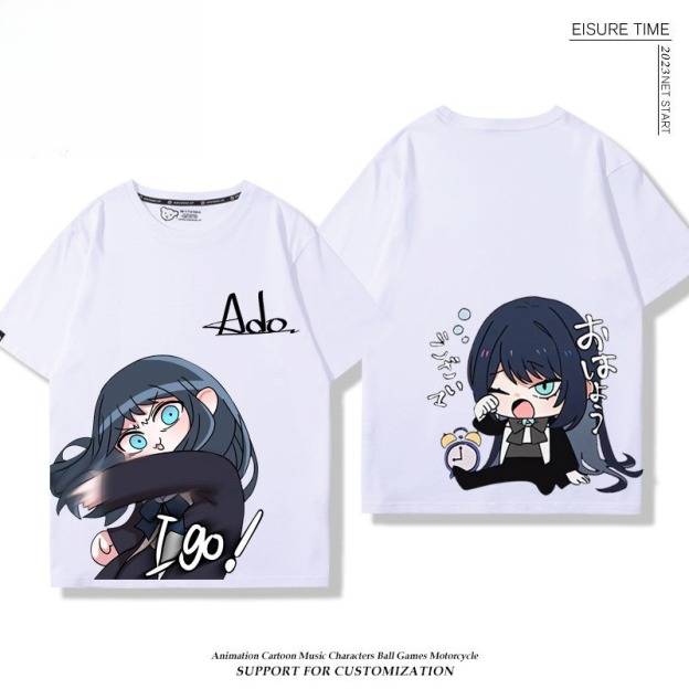 Ado歌手 2026親子情侶男女同款 印花短袖T恤