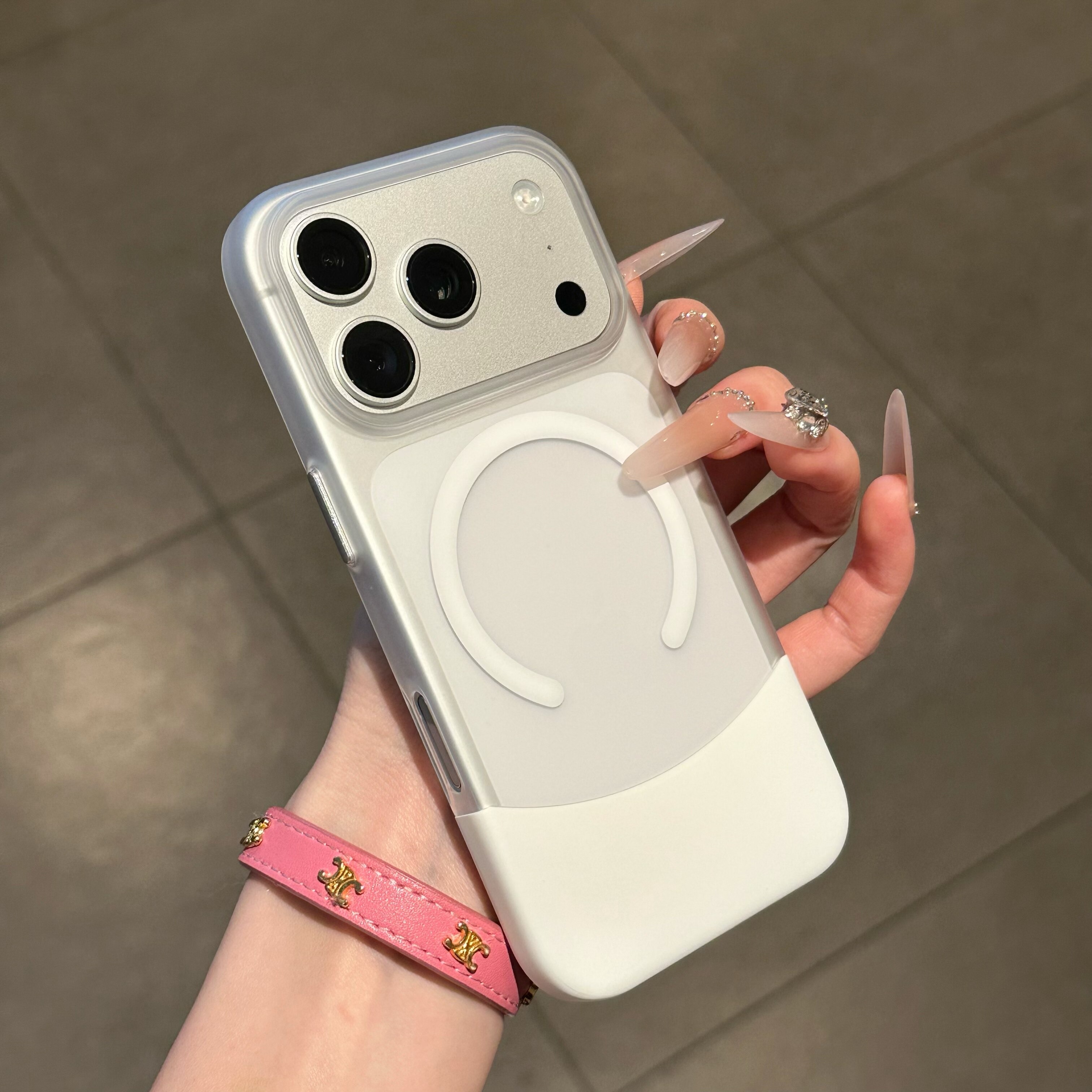 IPhone系列 高級感磨砂膚感上下拼接Magsafe磁吸手機殼